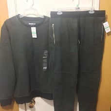 William Rast men's large 2-piece Camo joggers & sweat shirt combo