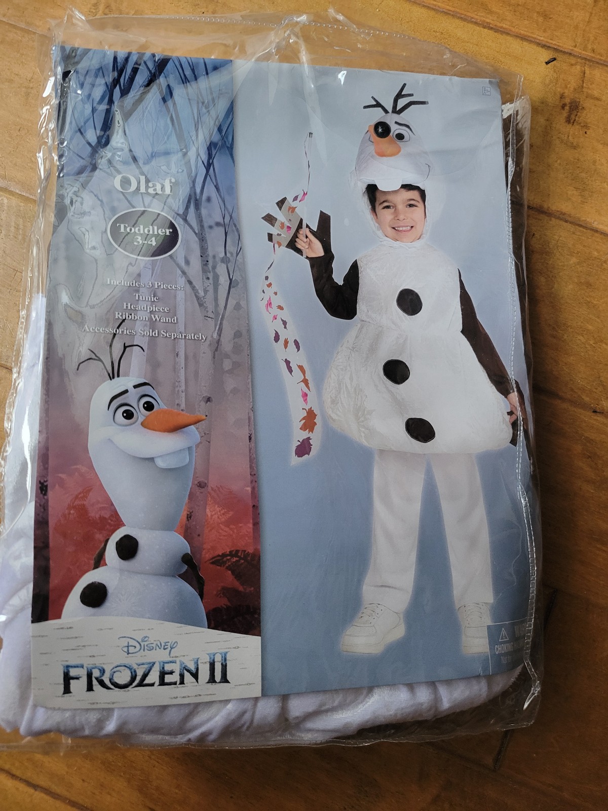 CostumeDisney Frozen 2 Olaf Kid's Child Halloween Costume - Size Toddler 3-4 New