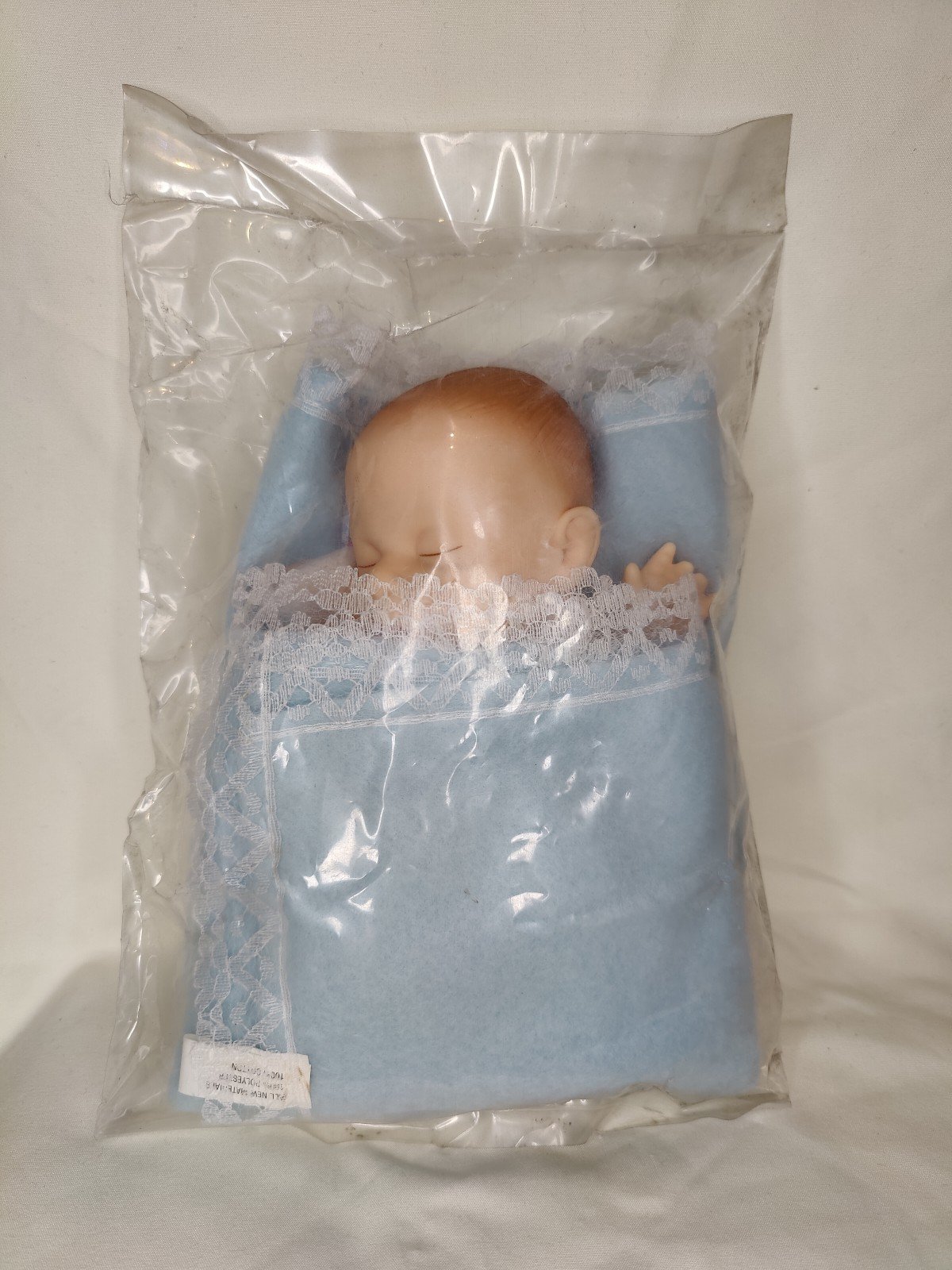 Vintage New My Real Baby Hand Finger Puppet Doll 9,5 Mfg Northport Blue Blanket