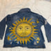 Handpainted Sun Oversized Denim Jacket