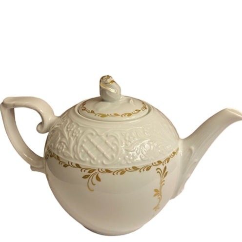 Oscar De La Renta Fine China Teapot Florentine Gold Pattern 6 West Germany