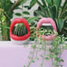 Red Creative Succulent Cactus Pot, Mini Ceramic Plants Containers Sexy
