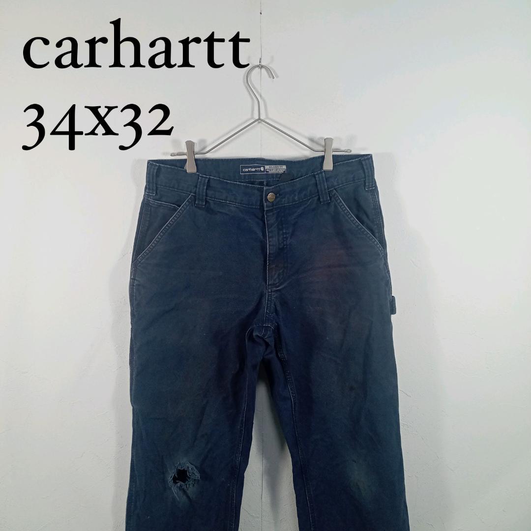 Carhartt Damaged-Process Pants, 34x32, Navy, Relaxed Fit