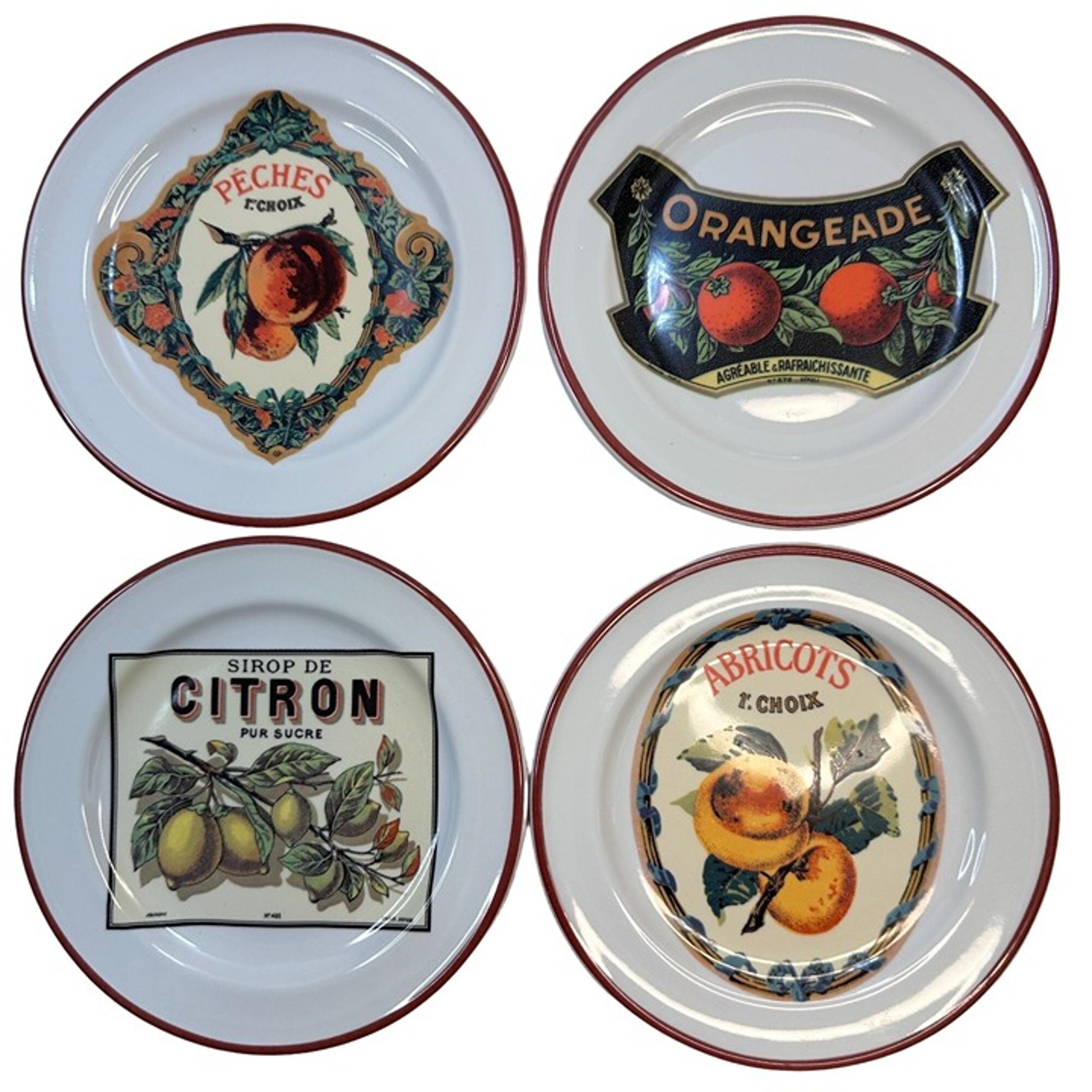 Williams-Sonoma Rosanna Harvest Market 5.5" Porcelain Plates Set 4 Made in Italy