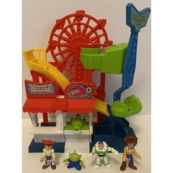 Imaginext Toy Story Play Set Carnival Disney Fisher Price w/ Buzz & Woody Figure