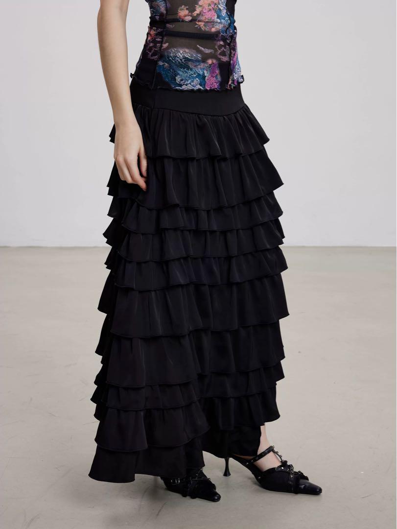 【Mode】THE LIGHT 25SS Gather French Tiered Long Skirt