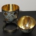 Vintage Cloisonne Brass Egg w/Stand Trinket