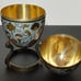 Vintage Cloisonne Brass Egg w/Stand Trinket