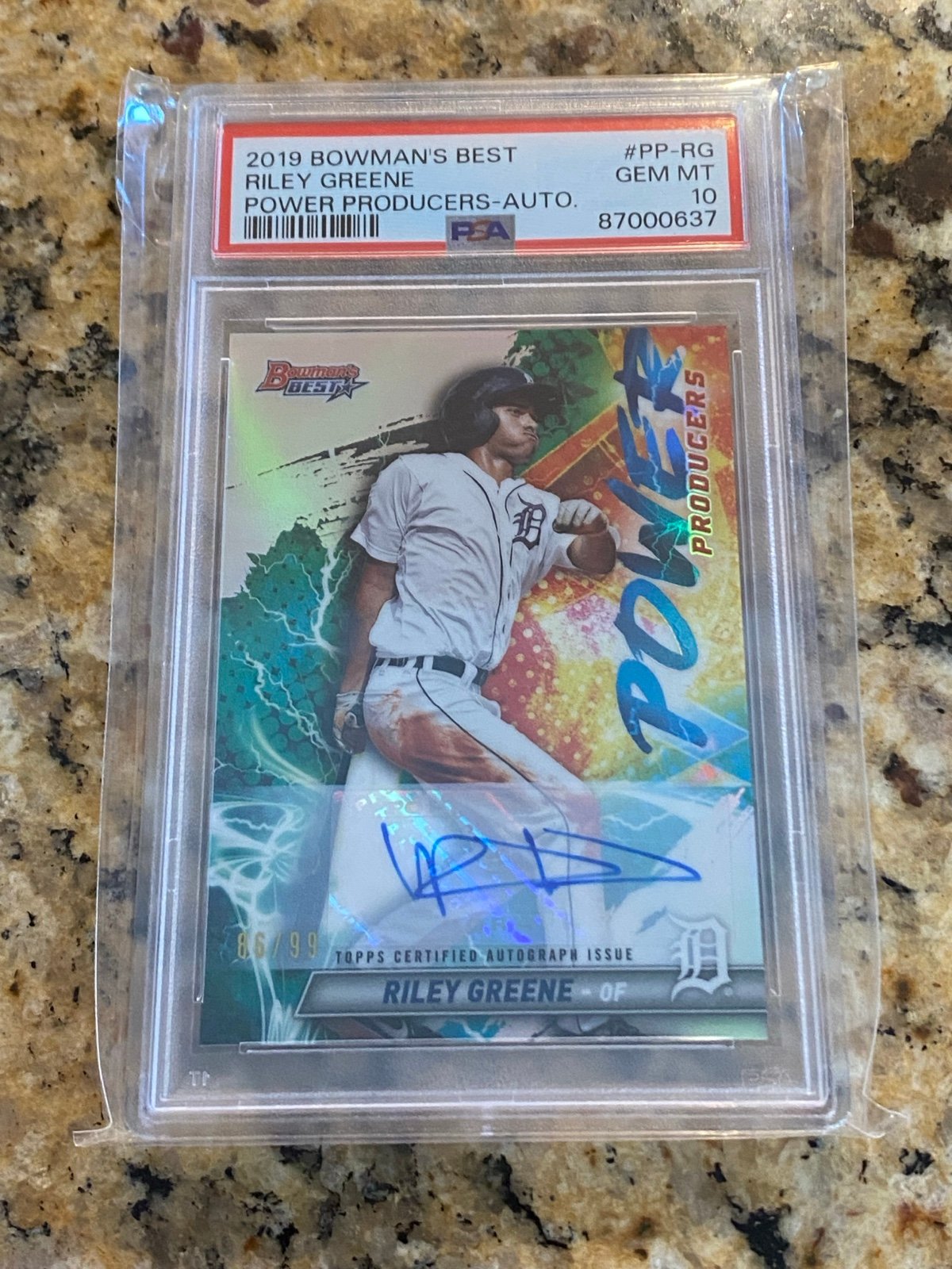 2019 Bowman's Best Riley Greene Power Producers Auto /99 PSA 10