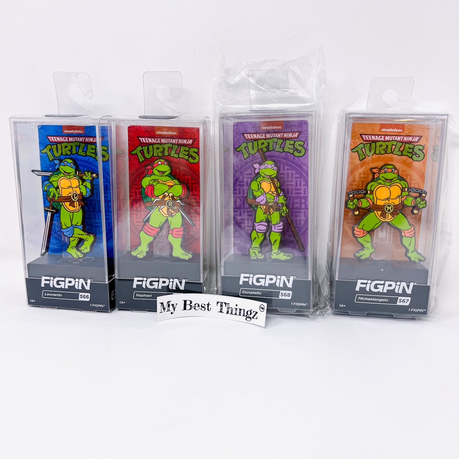 TMNT Figpin Set: Leonardo, Michelangelo, Donatello, Raphael