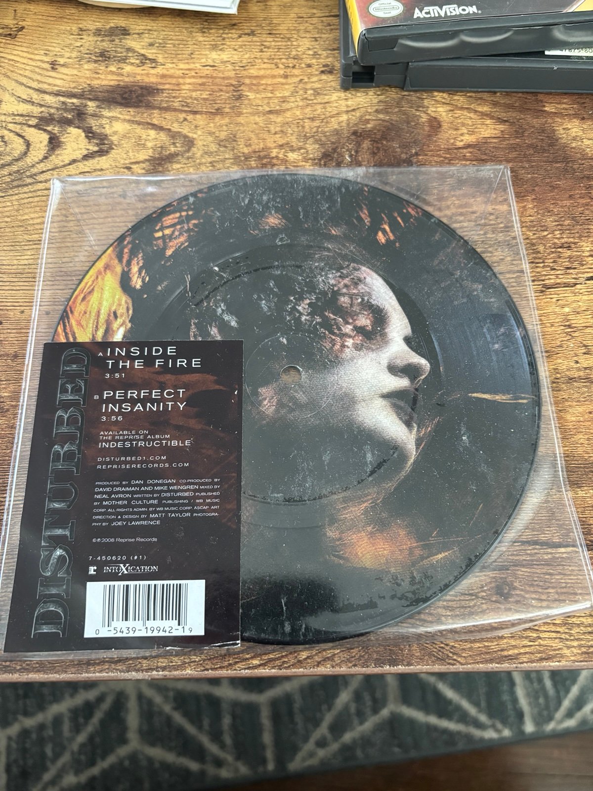 Disturbed / Inside The Fire & Perfect Insanity 2008 Reprise Picture Disc sealed