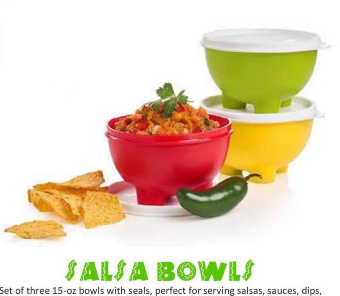 Tupperware salsa bowl set (3)