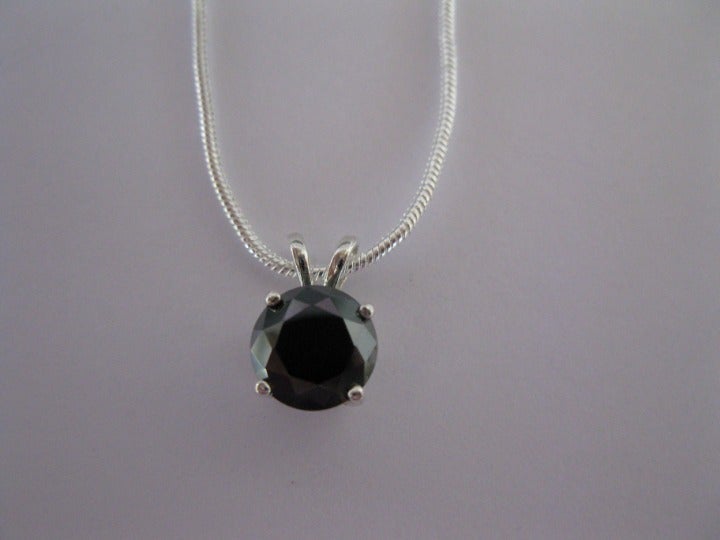 1.96ct 100% Real Natural Earth Mined Black Diamond, Certificate of Authenticity