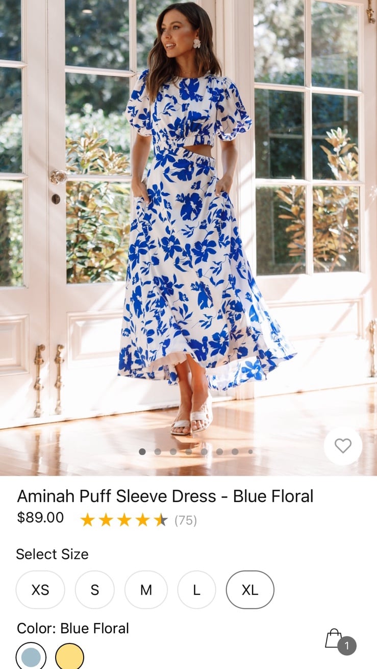 Petal and Pup Aminah Puff Sleeve Maxi Dress NWT