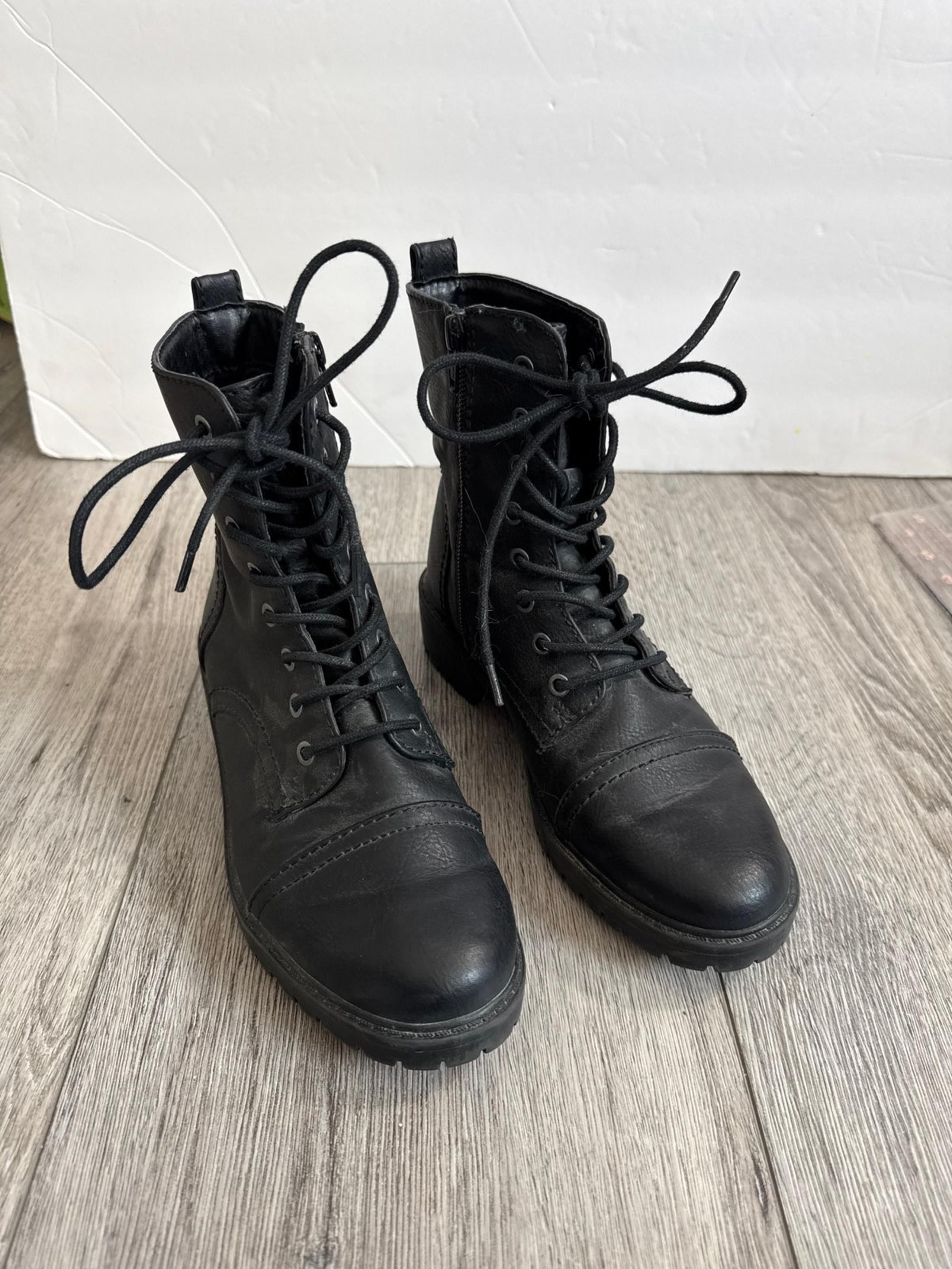 *Target black lace up side zip boots 6.5