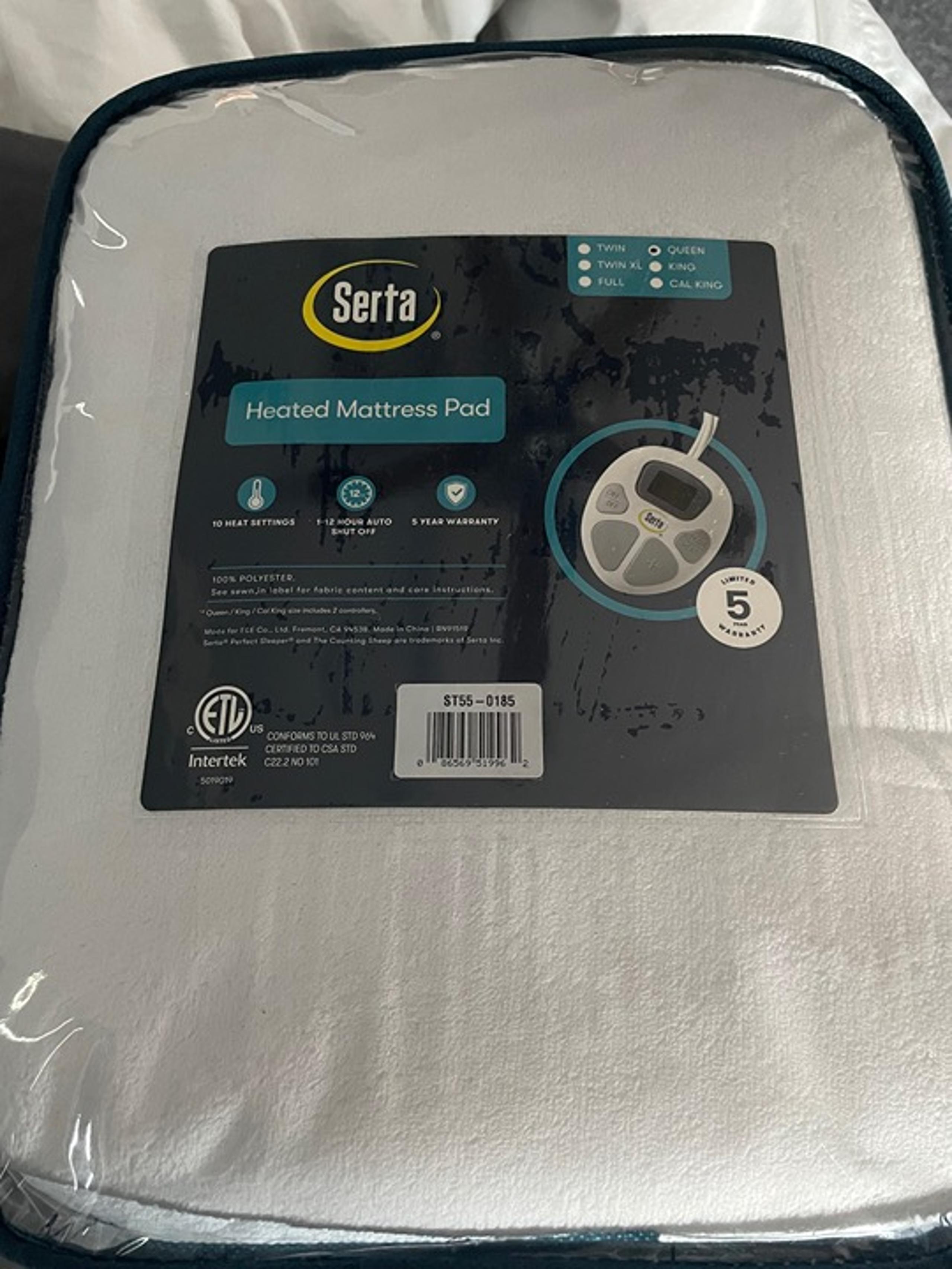 Serta heated mattress pad