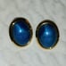 Vintage gold over sterling silver Star blue Stone stud earrings