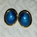 Vintage gold over sterling silver Star blue Stone stud earrings