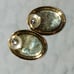 Vintage gold over sterling silver Star blue Stone stud earrings