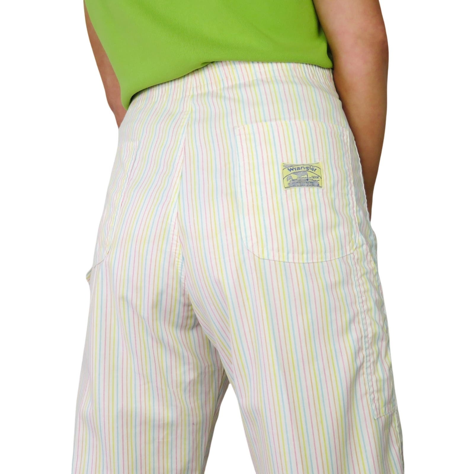 80s Vintage Wrangler Pastel Rainbow Striped Pants High Rise 34