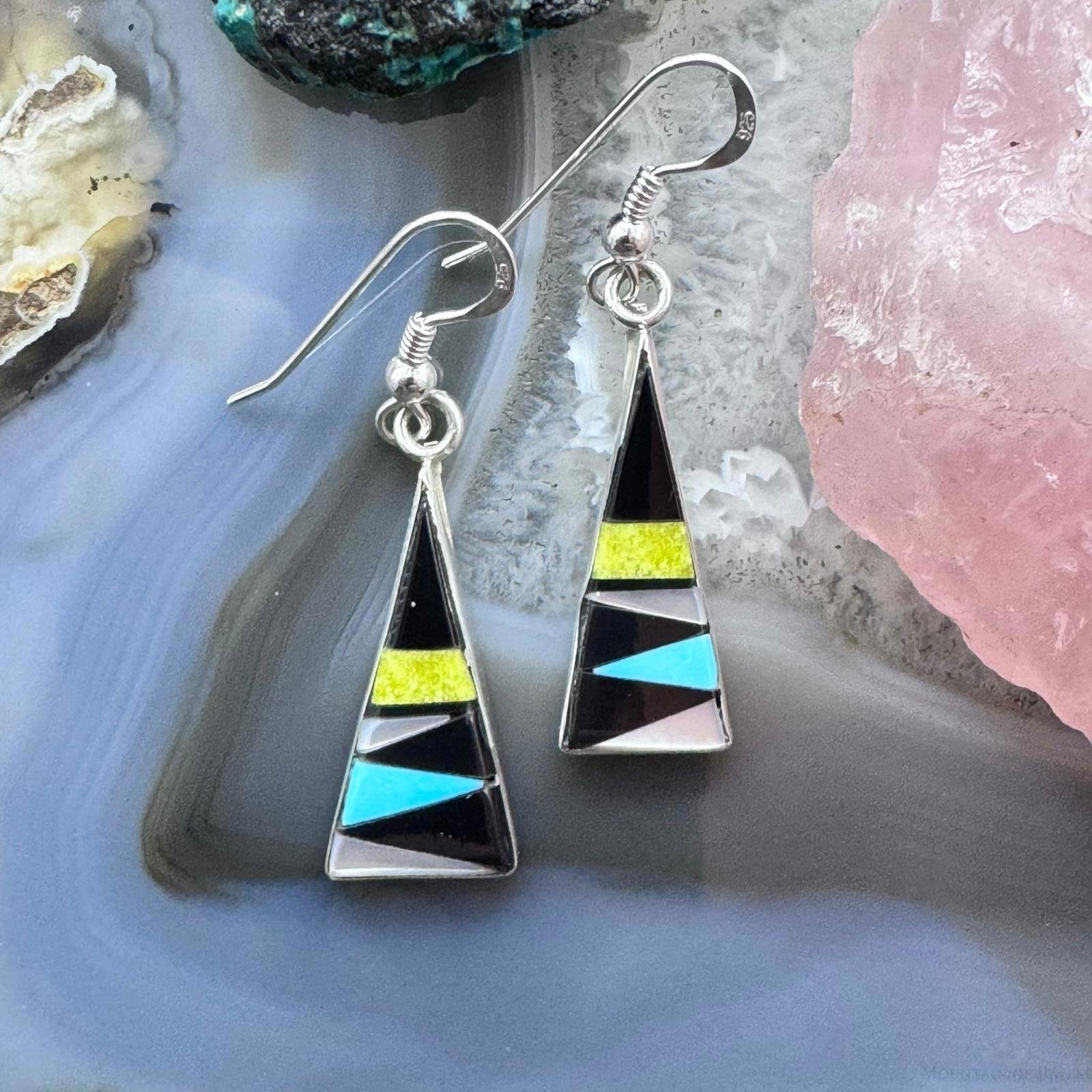 Starllie & Sheryl Edaakie Sterling Multistone Inlay Dangle Earrings For Women #8