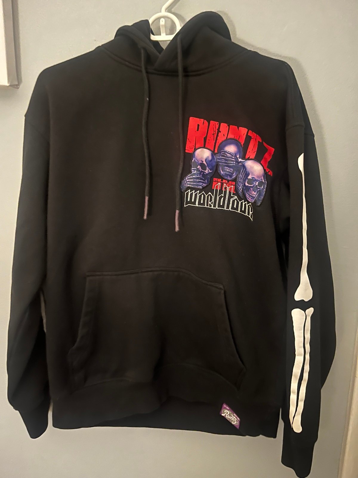 RUMTZ Works Tour Speak See Hear No Evil Black Hoodie Medium
