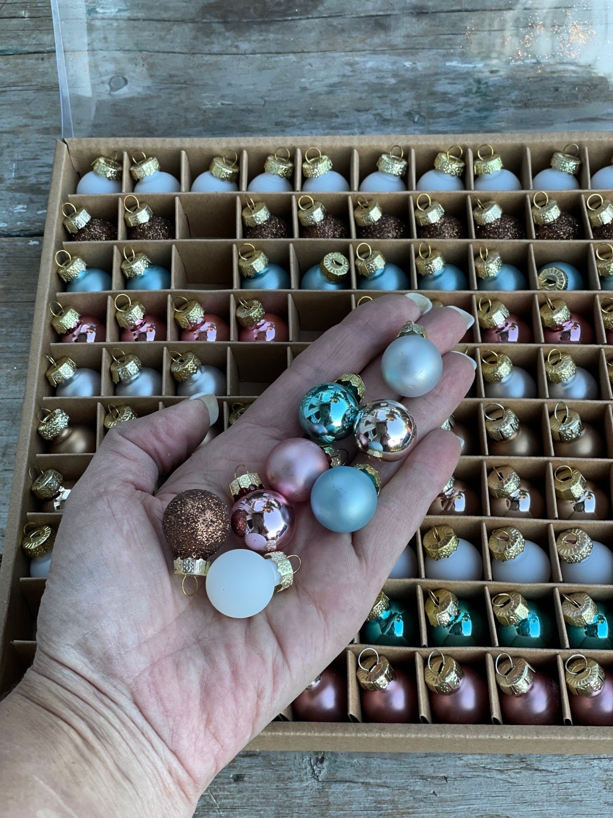 Rachel Zoe powder pastel mini glass ball Ornaments 100 set