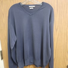 Peter Millar Sweater Blue V-Neck Luxury Cotton Golf Sz L