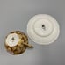 Vtg Lefton Footed Tea Cup Saucer Hand Painted Roses Leaves Gold Gild Grannycore