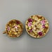 Vtg Lefton Footed Tea Cup Saucer Hand Painted Roses Leaves Gold Gild Grannycore