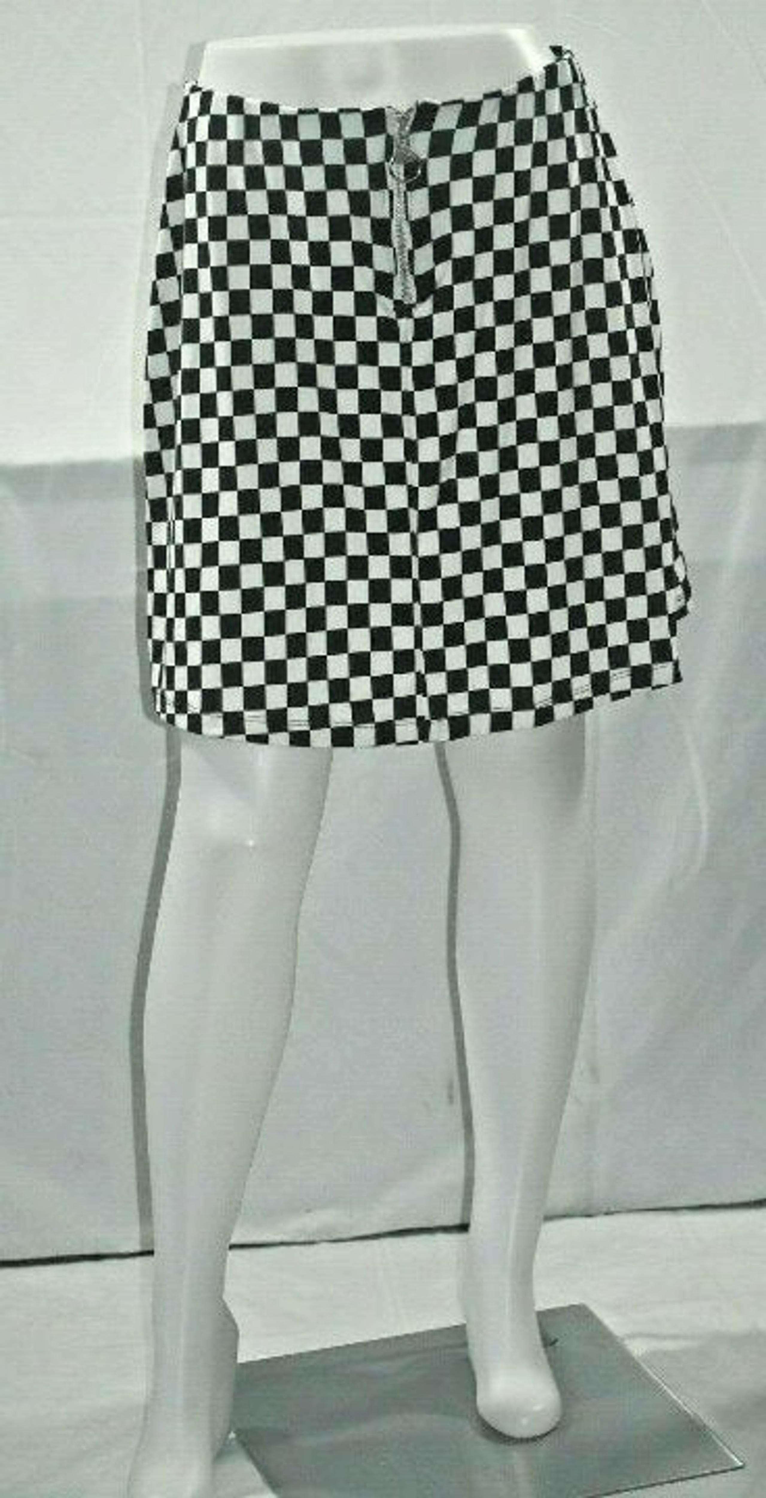 Juniors A-line Skirt Black White