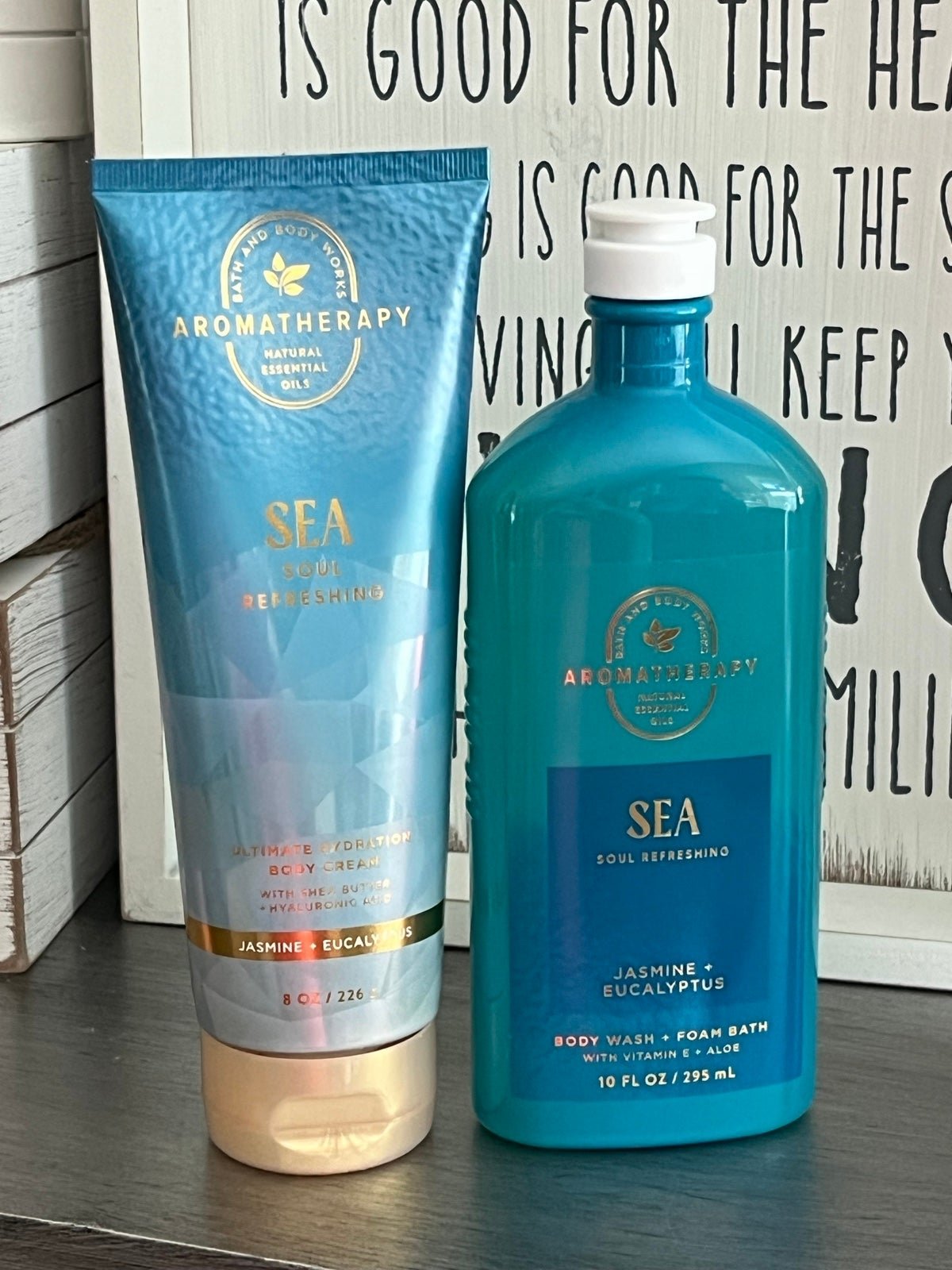 Bath and Body Works Aromatherapy Sea body cream , shower gel