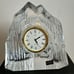 Hoya Crystal Iceberg Clock Sculpture 4 1/4 Tall Museum Crystal Japan