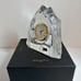 Hoya Crystal Iceberg Clock Sculpture 4 1/4 Tall Museum Crystal Japan
