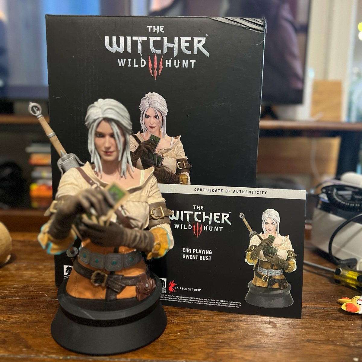 The Witcher Cirilla Playing Gwent Dark Horse Bust