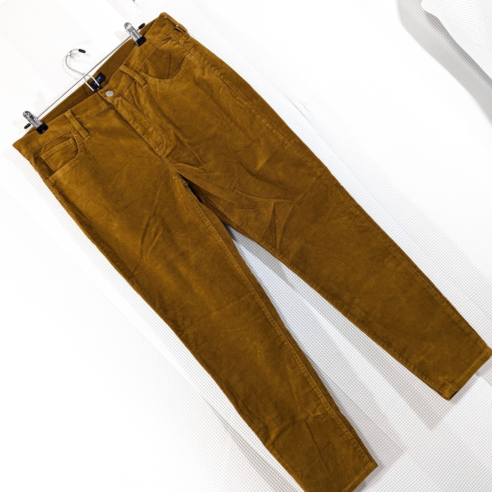 NWT@89! J. CREW! MUSTARD BROWN SKINNY ANKLE, STRETCH CORDUROY PANTS! SZ 31