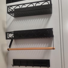 New 3 Pack Magnetic Spice Shelf, Moveable Fridge Organizer with 6 Hook Rack
