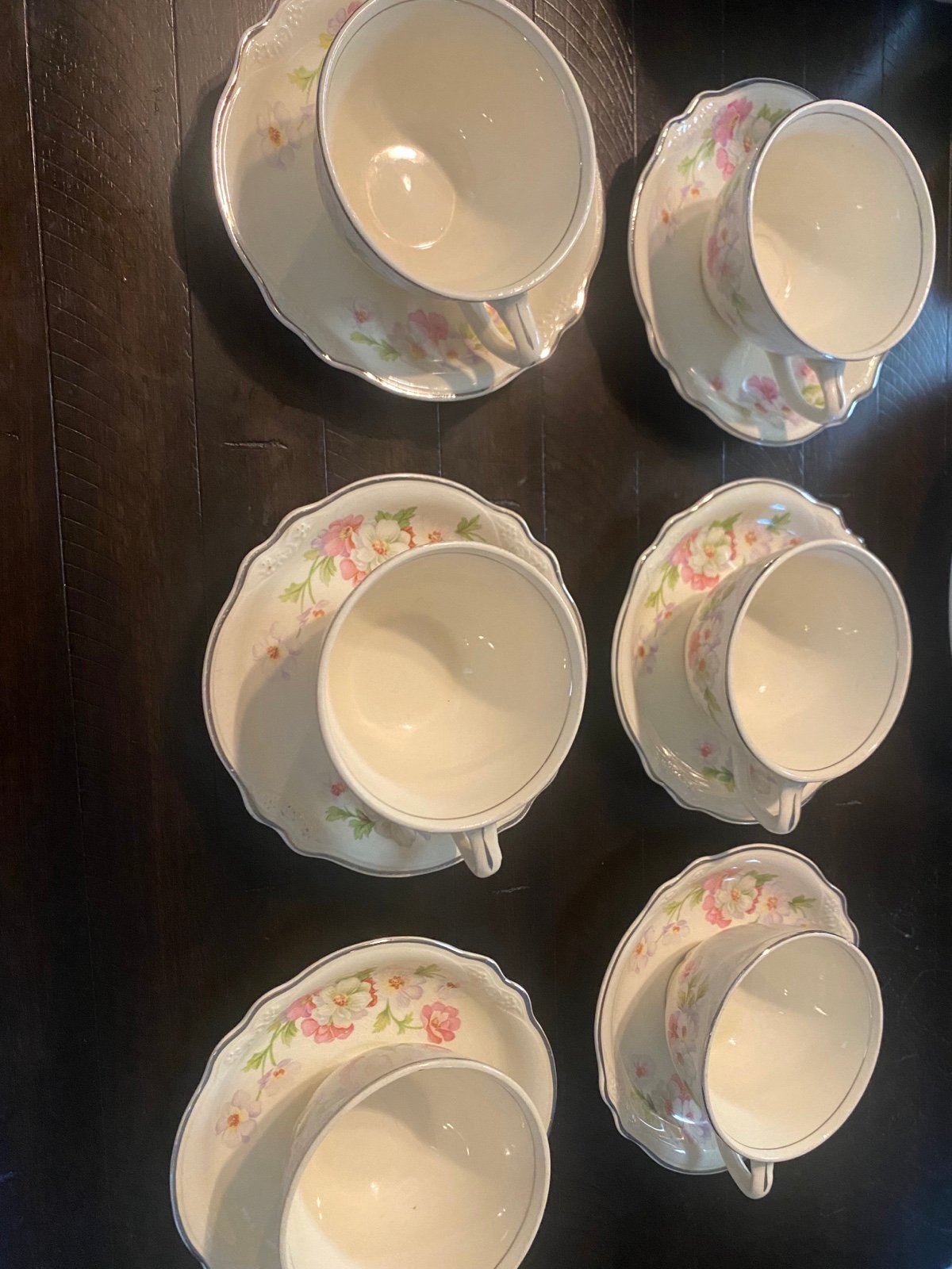 Homer Laughlin Virginia rose tea cup set