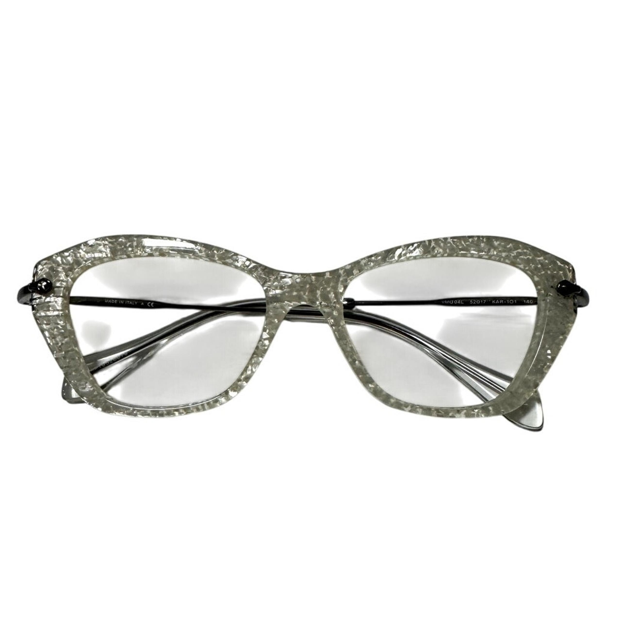 MIU MIU Women's glasses frames White nacar Used #003