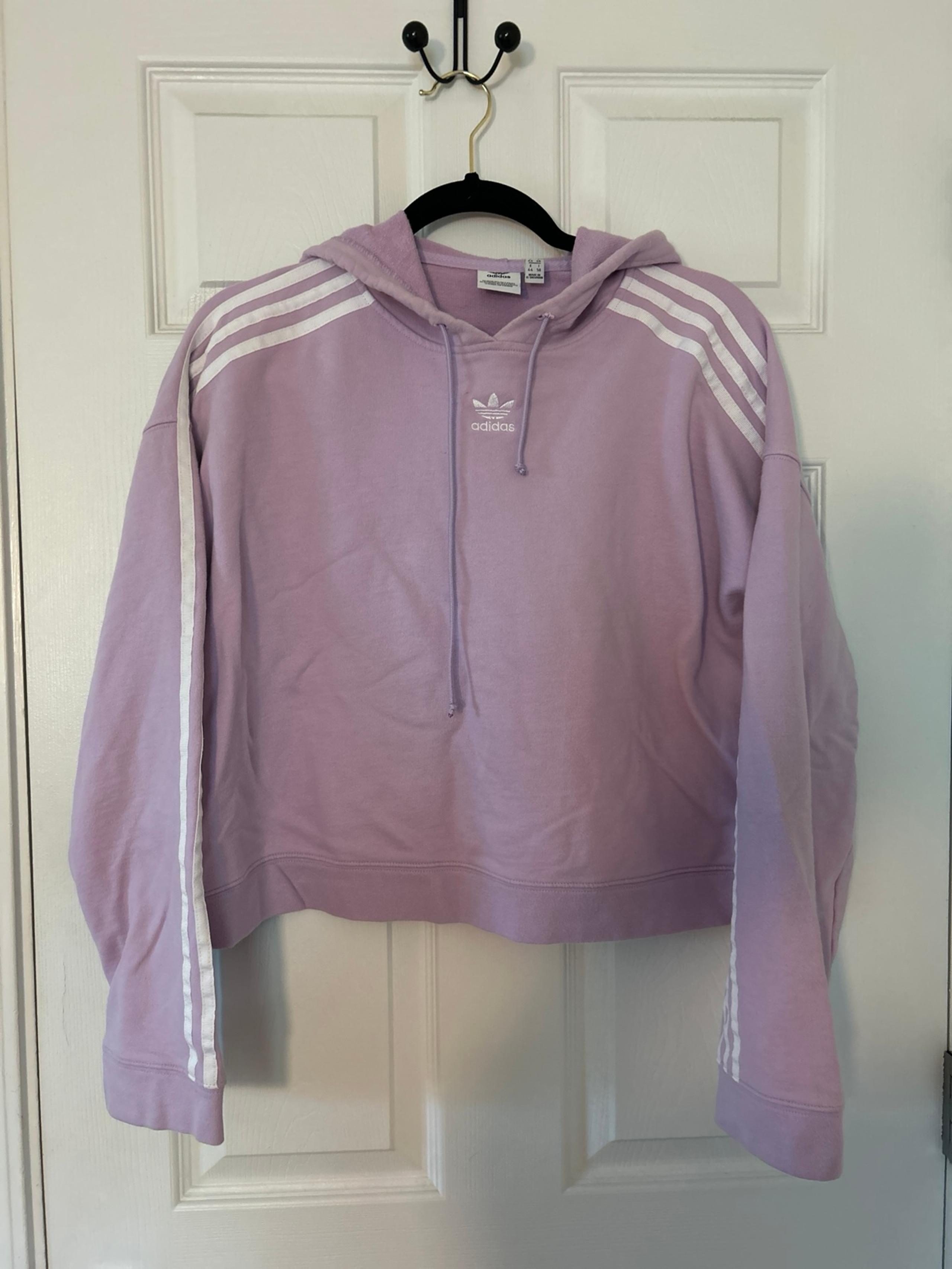 Lilac Adidas Cropped Hoodie