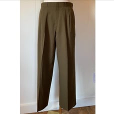 Vintage Private Line green tailored trousers with pockets and pleating SZ 30