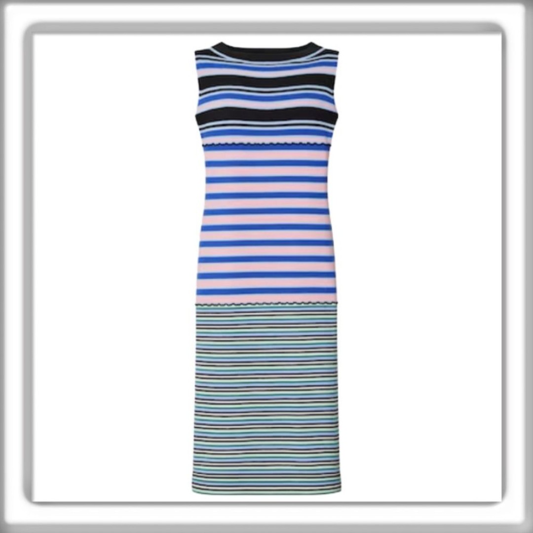 Marni & Uniqlo Merino Blend Sleeveless Knit Midi Dress Blue Pink Size Medium