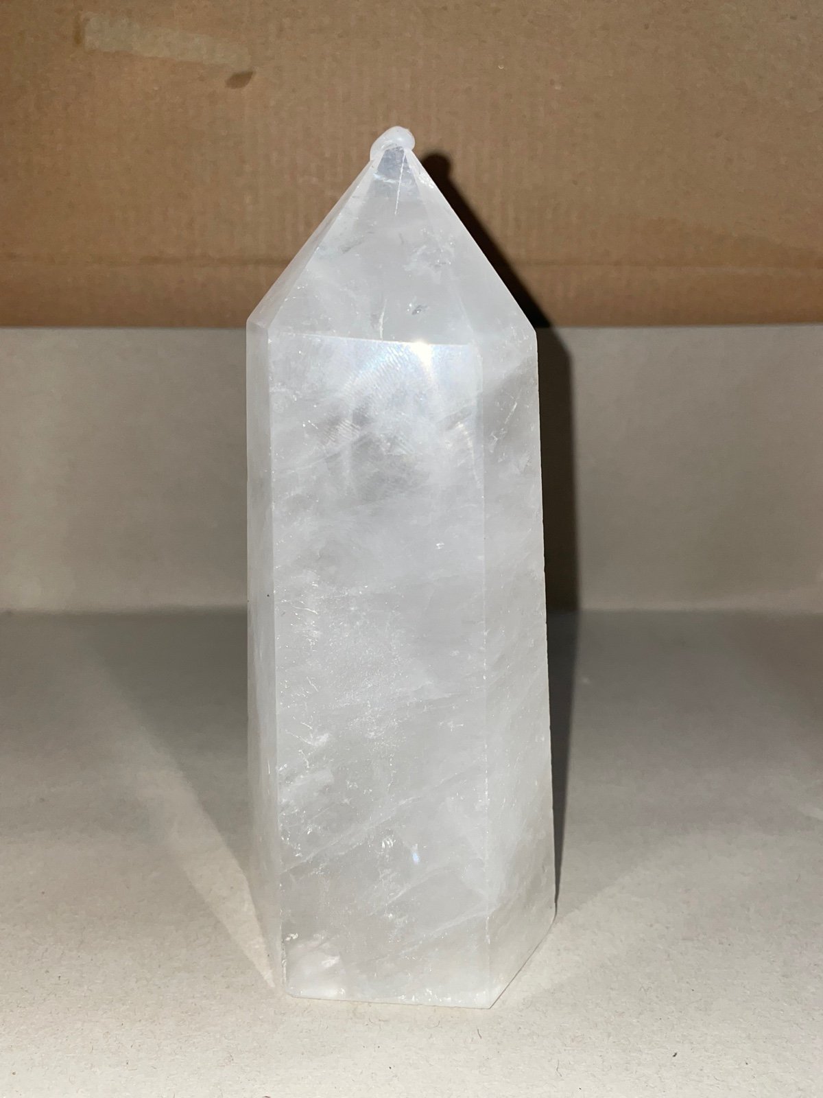 Large clear quartz crystal tower