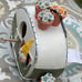 Super cute gareden gnome in camper bright and colorful birdhouse