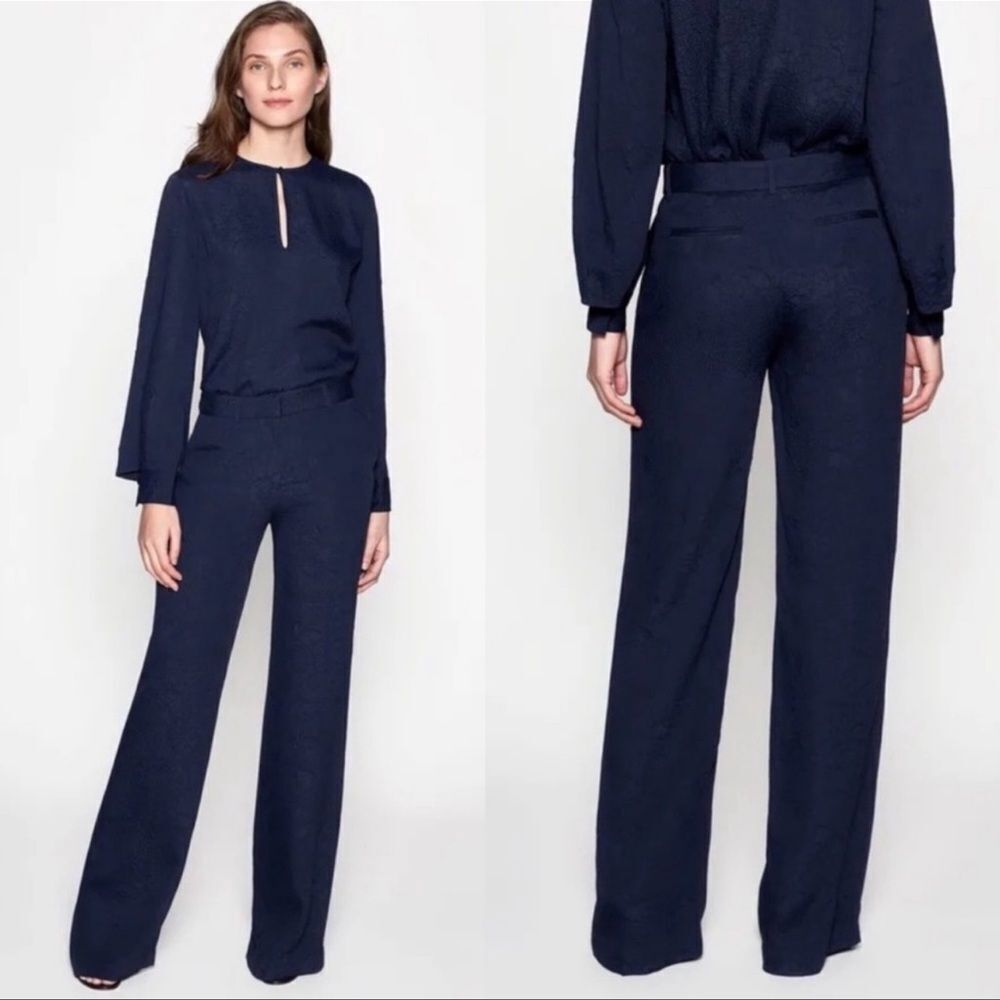 Equipment Femme Arwen Floral Navy Blue Wide-Leg  Trousers
