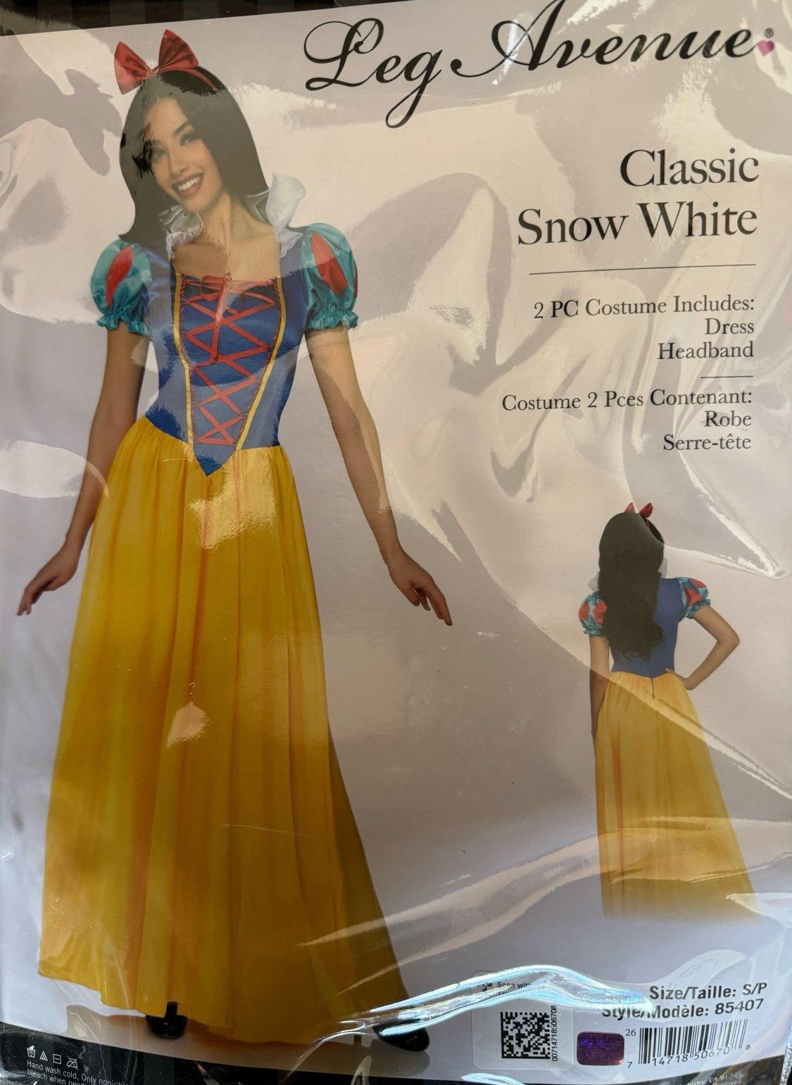 Leg Avenue Classic Snow White Dress Halloween Princess Costume Sz Small Disney