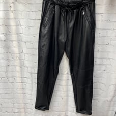 David Lerner faux leather jogger cuffed leg size medium pants