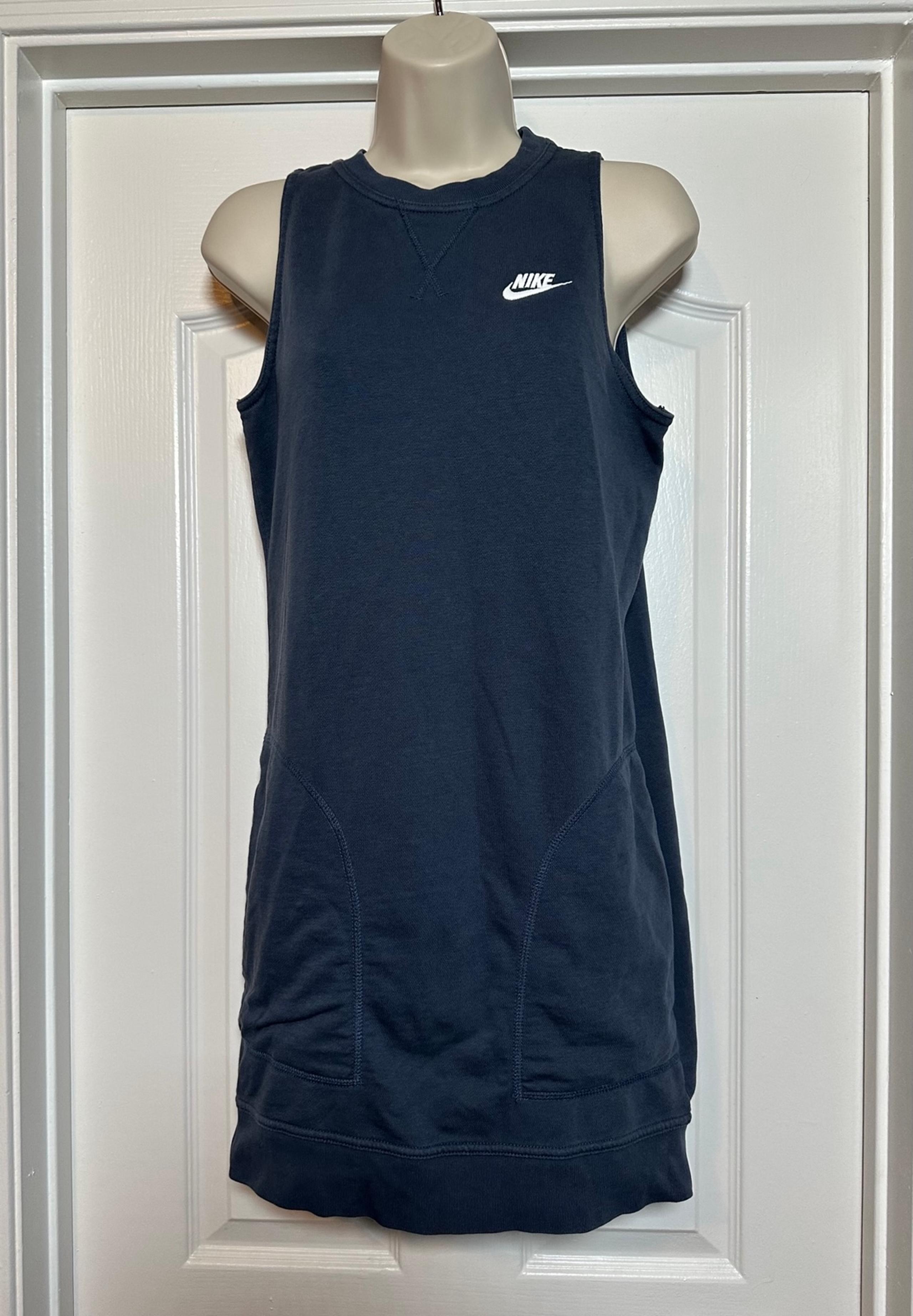 Nike Dark Blue Women’s Sleeveless Casual Terry Crew Neck Sheath Tank Top Dress