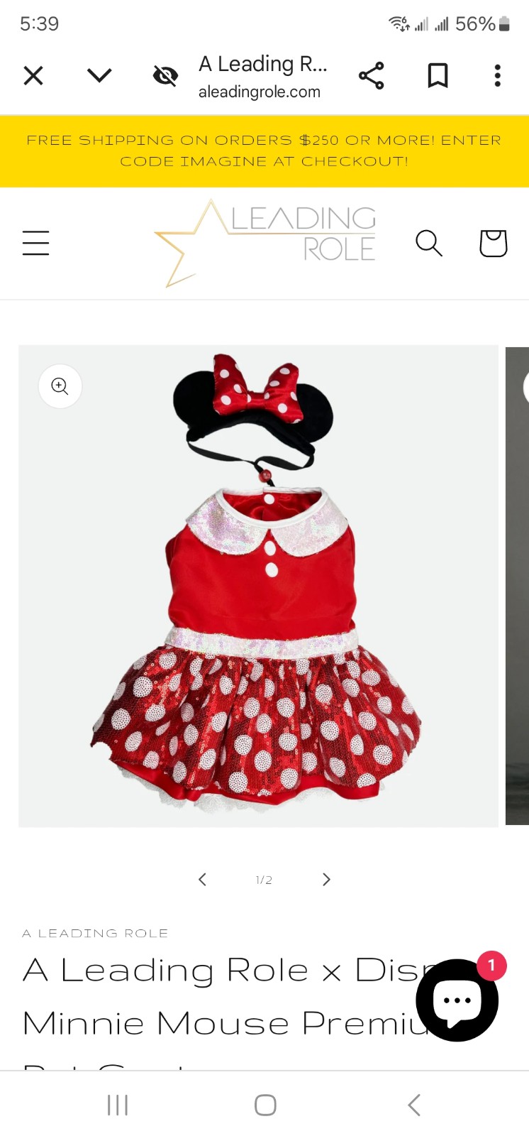 Disney Minnie Mouse Costume for Dogs