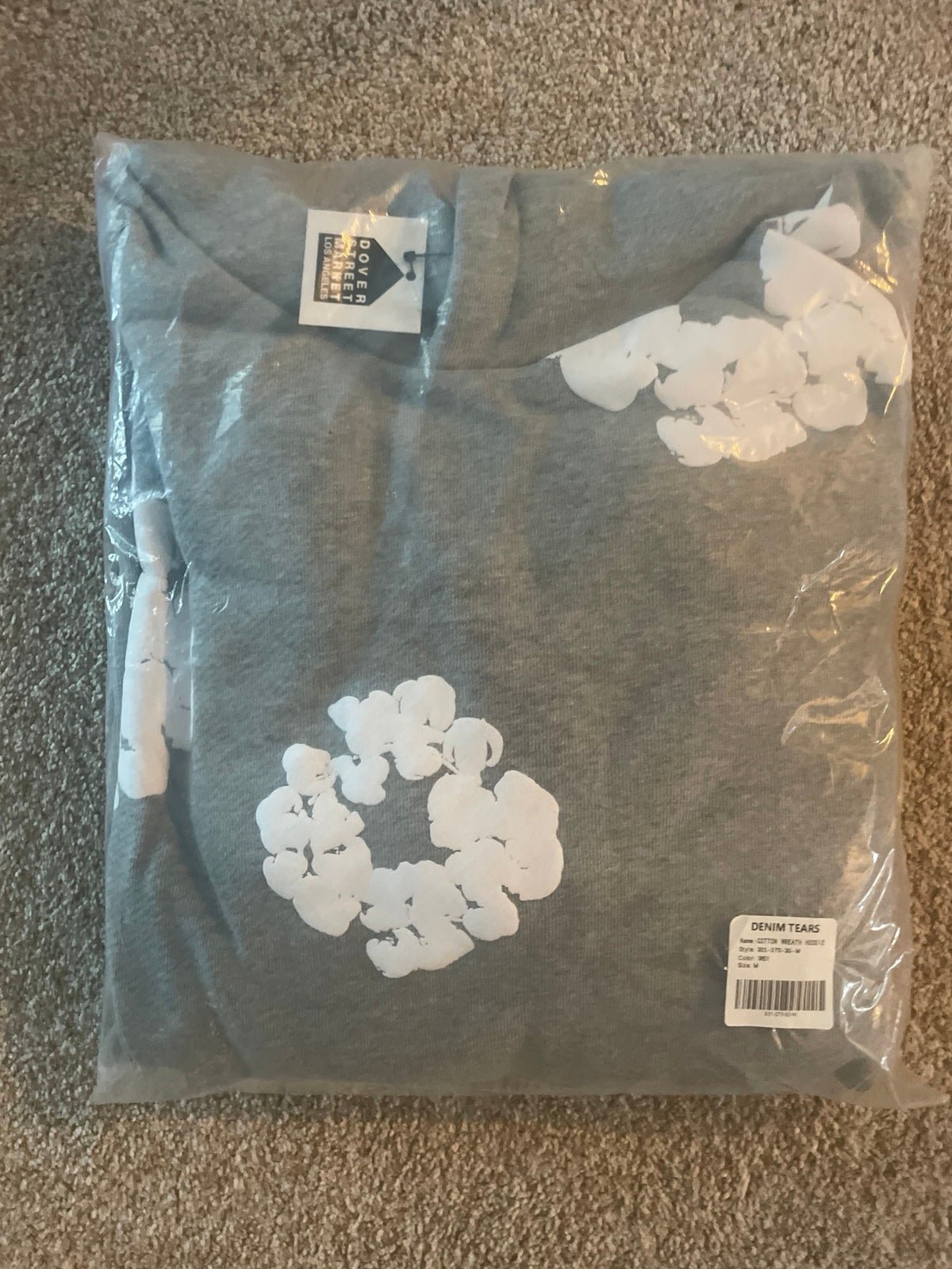 Denim Tears Hoodie GREY Size Medium 100% AUTHENTIC (StockX Receipt)